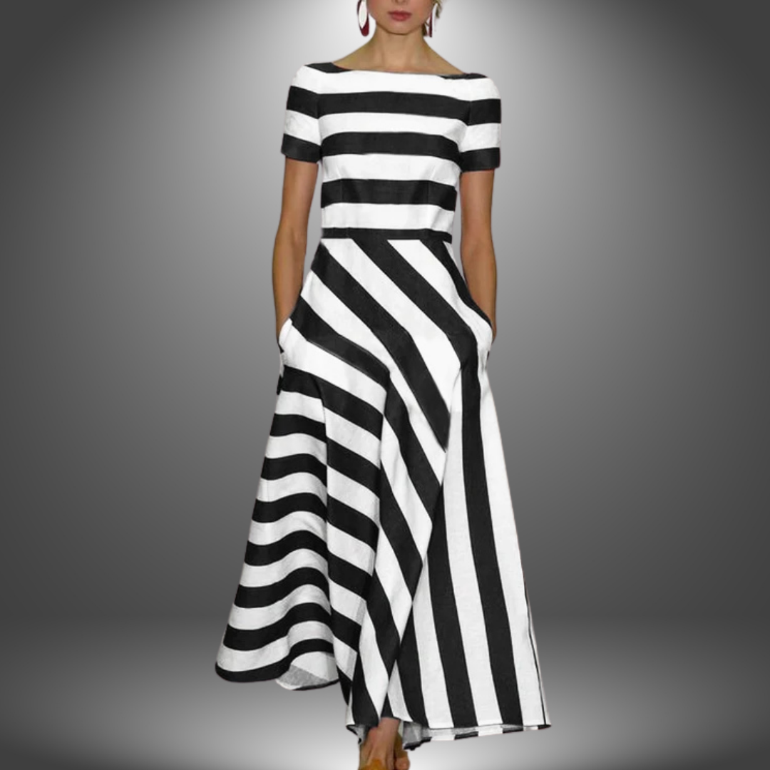 Veronica™ | Vestido largo de rayas hecho a mano