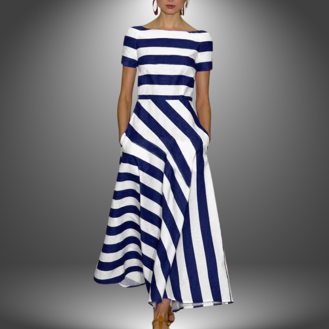 Veronica™ | Vestido largo de rayas hecho a mano