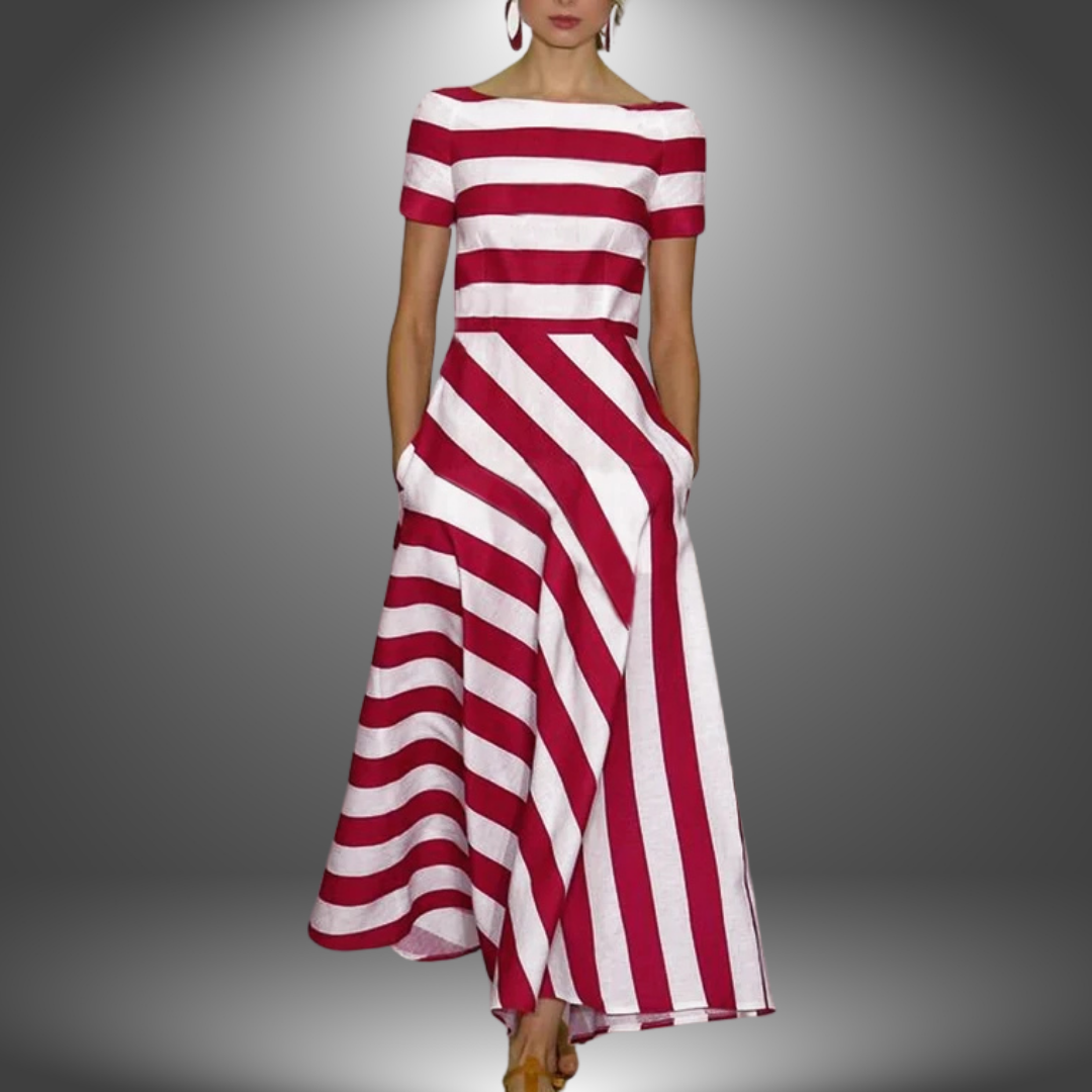 Veronica™ | Vestido largo de rayas hecho a mano
