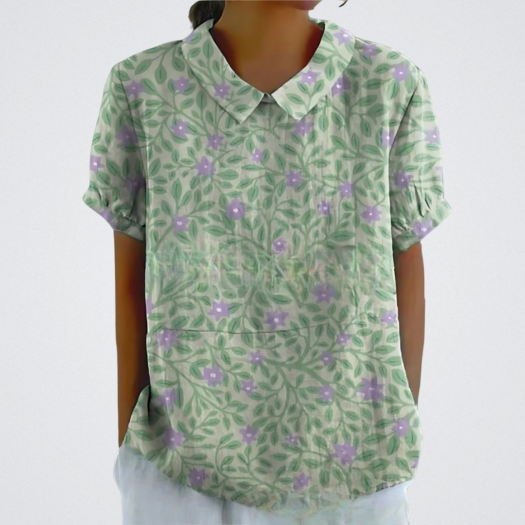 Lina | Blusa en lino floral