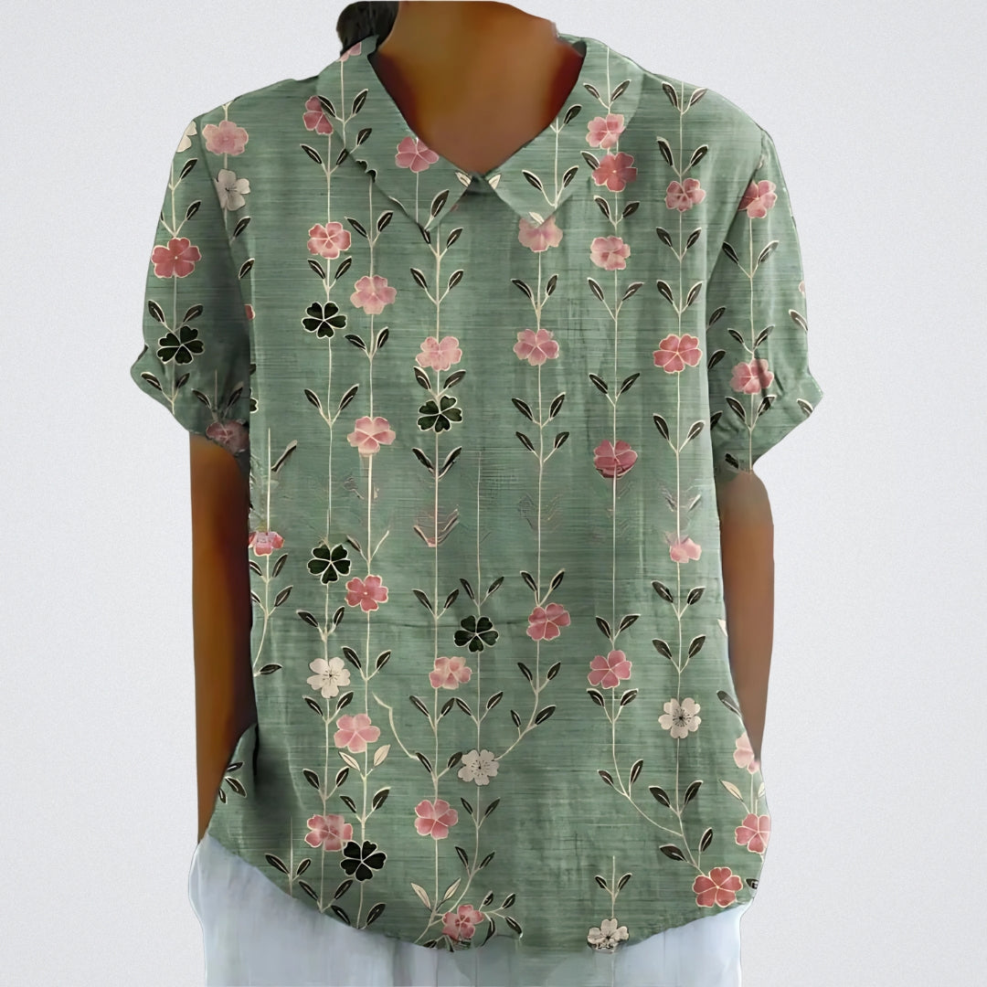 Lina | Blusa en lino floral