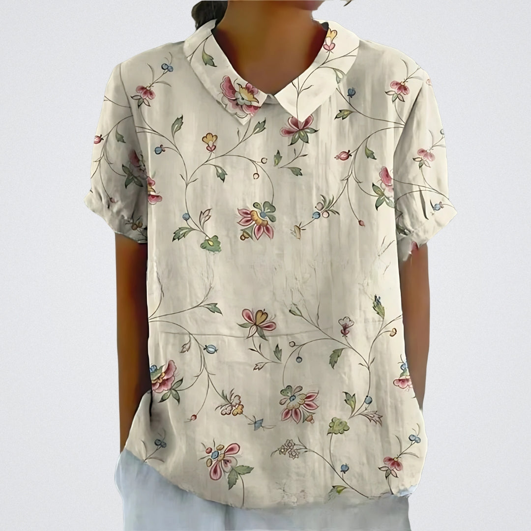 Lina | Blusa en lino floral