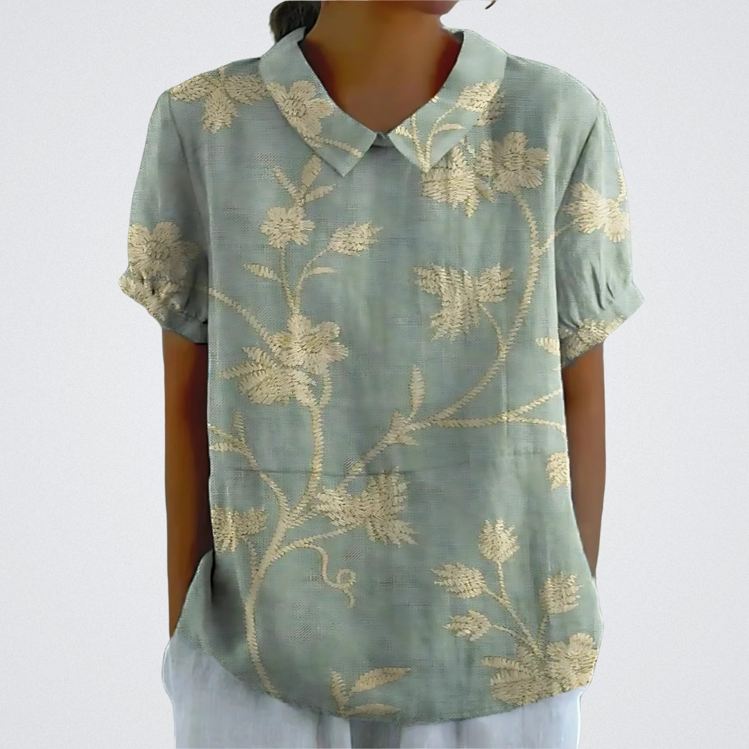Lina | Blusa en lino floral