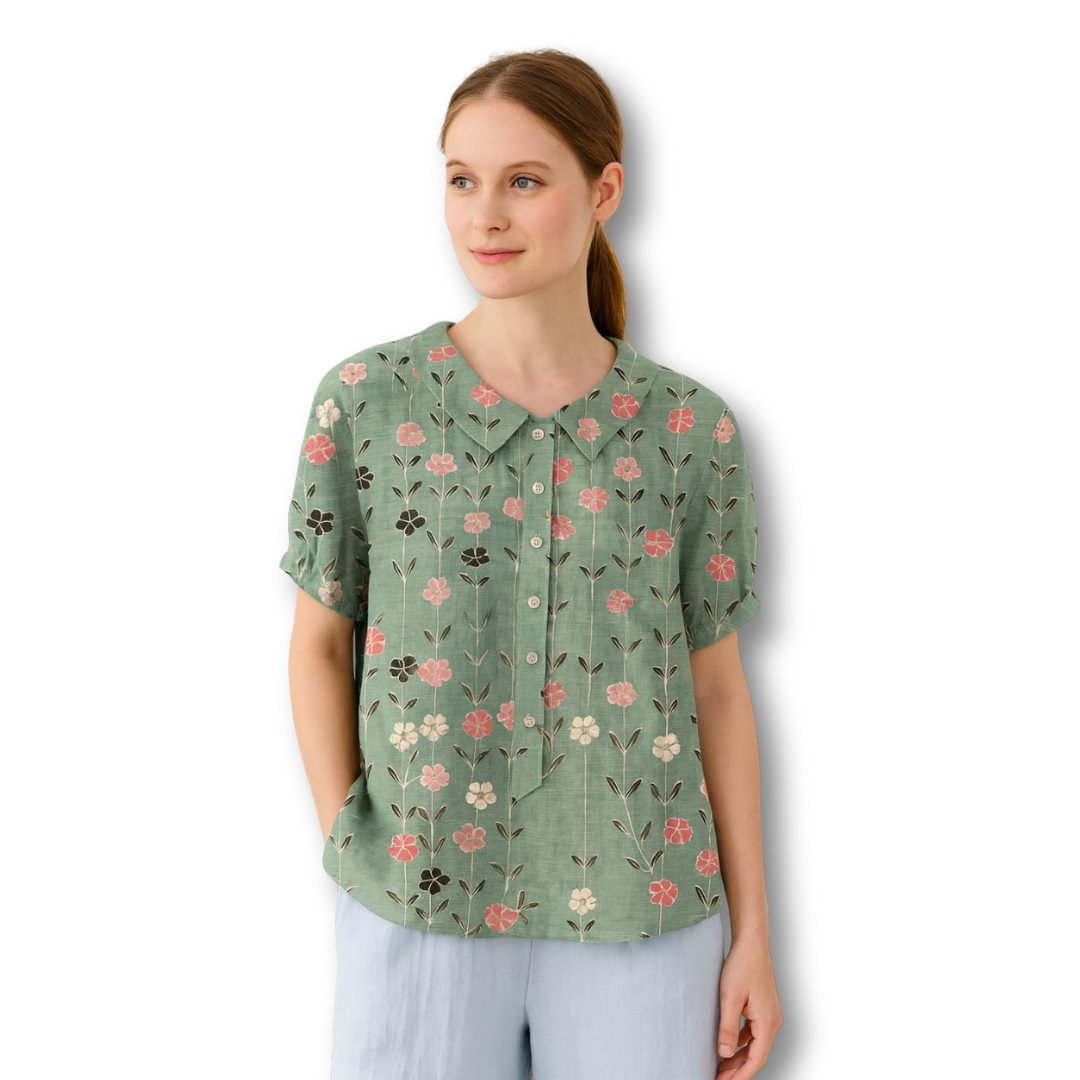 Lina | Blusa en lino floral