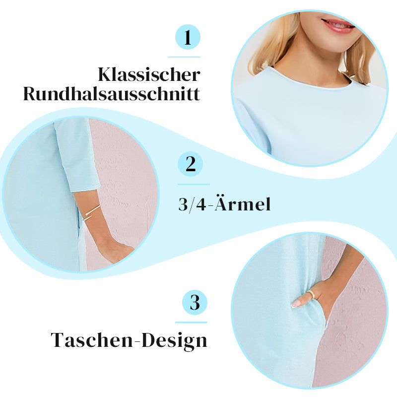 Elena | Vestido con escote redondo y mangas