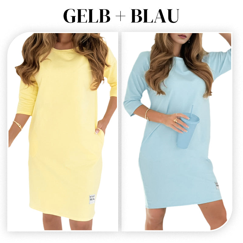 Elena | Vestido con escote redondo y mangas