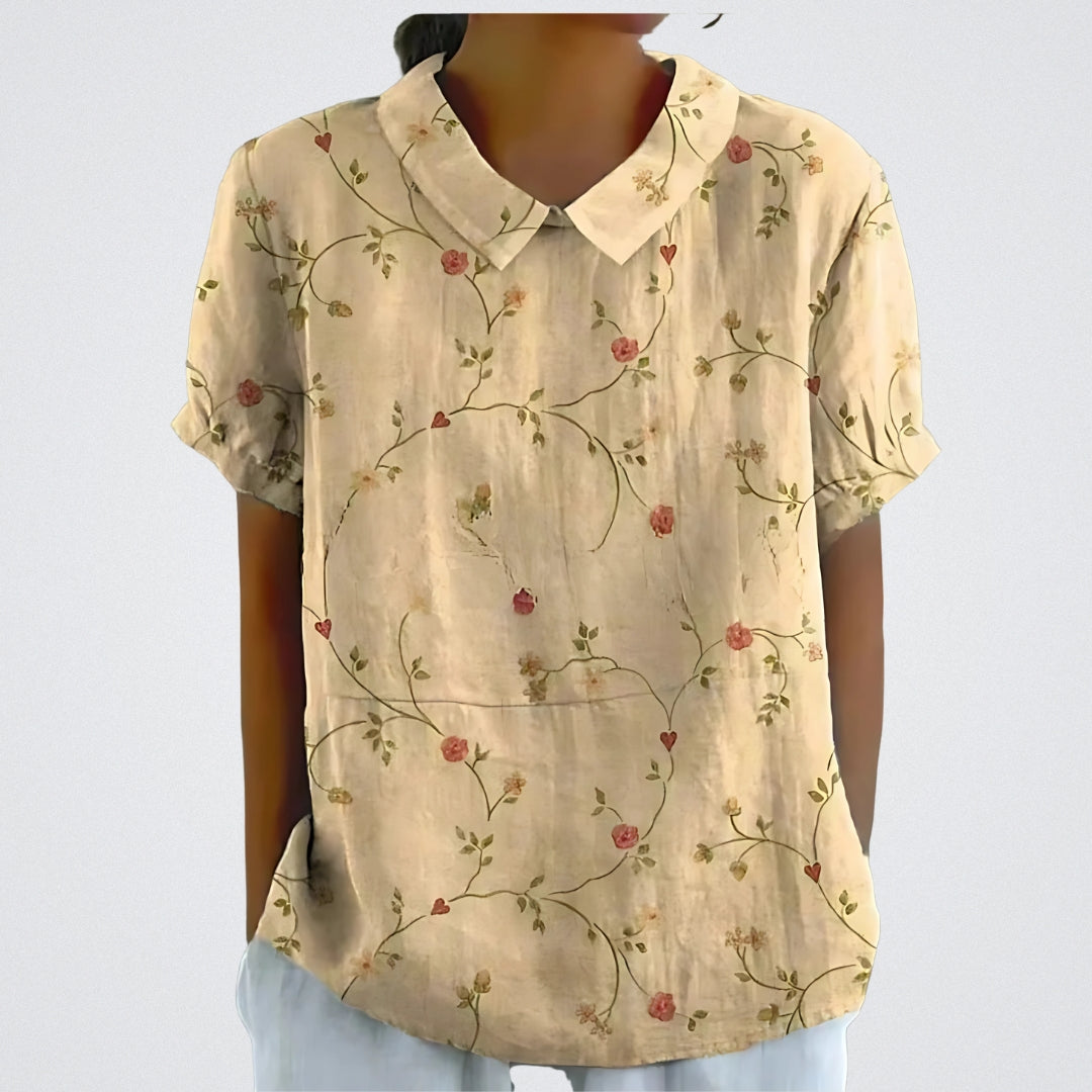 Lina | Blusa en lino floral