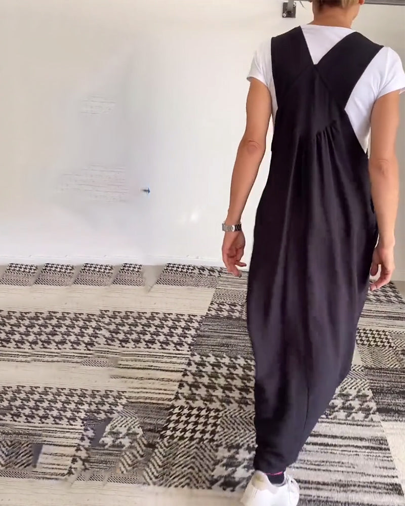 Alicia | Vestido informal de color liso con tirantes