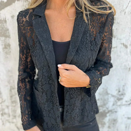 Laura | Blazer con malla de encaje
